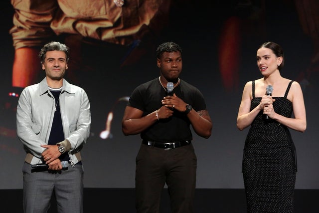 Oscar Isaac, John Boyega, and Daisy Ridley D23