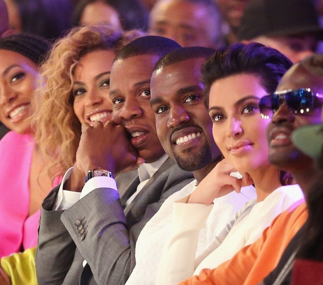 Beyonce, Jay-Z, Kanye West and Kim Kardashian at the 2012 BET Awards 