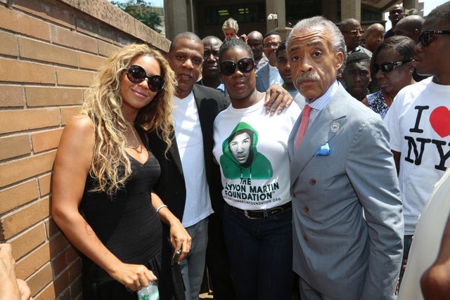Beyonce and Jay-Z at National Action Network 100 City "Justice For Trayvon" Vigil New York in 2013