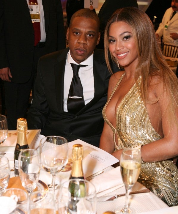 JAY-Z and Beyonce Inside Ballroom at the 64th Annual Golden Globe Awards in 2007