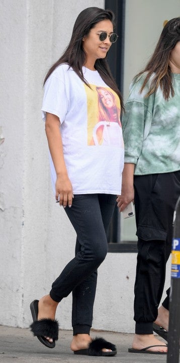 Shay Mitchell in britney spears shirt