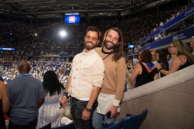 Justin Theroux and Jonathan Van Ness at us open