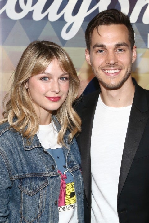 Melissa Benoist and Chris Wood in august 2019
