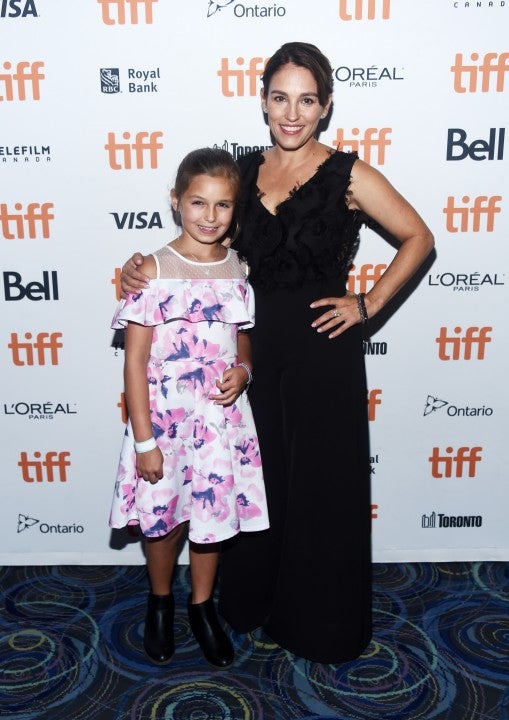 Amy Jo Johnson and her daughter Francesca at the 2019 Toronto International Film Festival -
