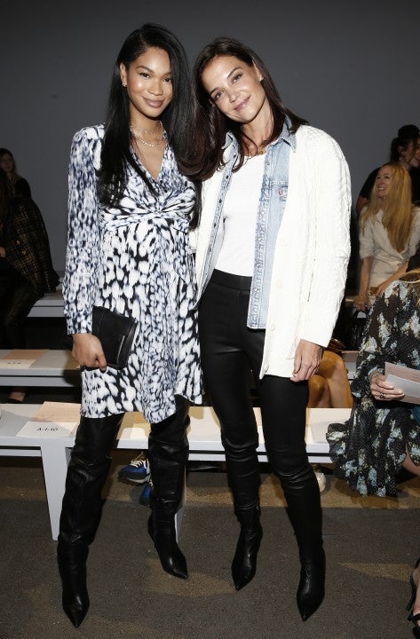 chanel iman and katie holmes at nyfw