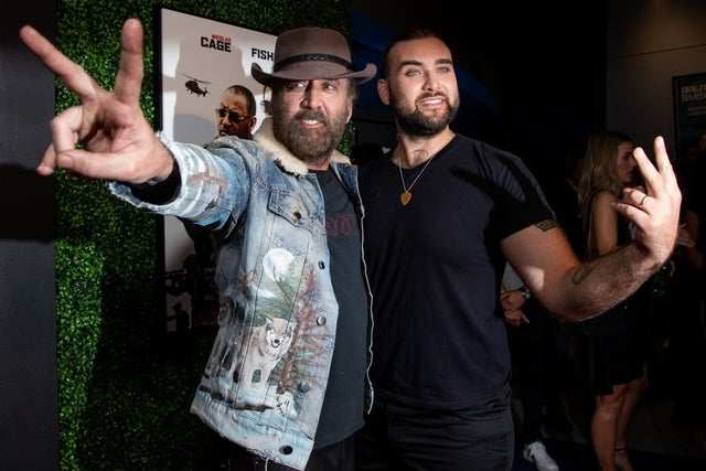 Nicholas Cage and Weston Coppola Cage at the premiere of Quiver Distribution's 'Running with the Devil' 