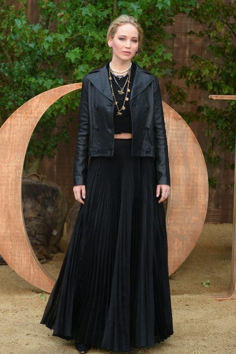 Jennifer Lawrence at dior show during paris fashion week