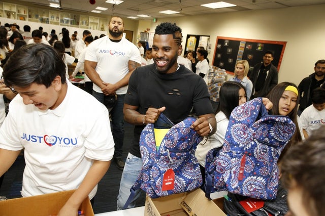 Jason Derulo at Vera Bradley x Blessings In A Backpack