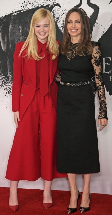 Elle Fanning and Angelina Jolie in london