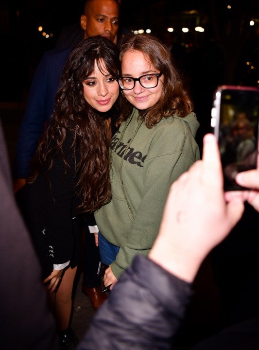 Camila Cabello with fan in nyc