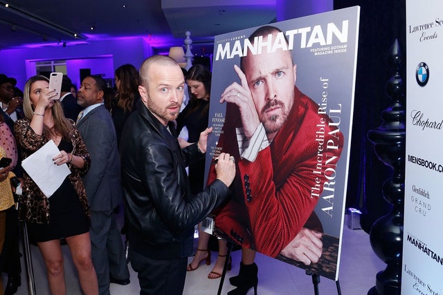 Aaron Paul at the Manhattan Magazine and Mensbook.com cover party