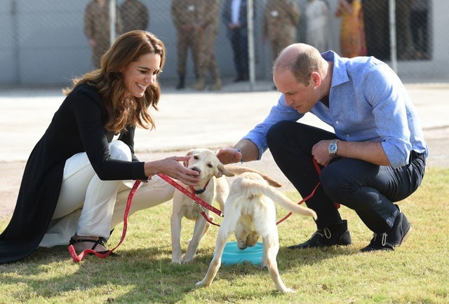 Kate Middleton and Prince William in pakistan with dogs