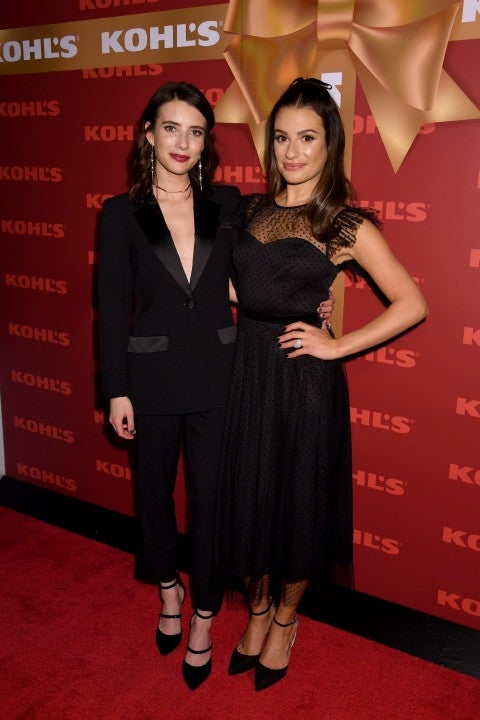 Emma Roberts and Lea Michele at Kohl's holiday season pop-up