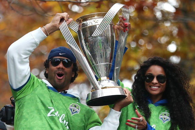 Russell Wilson and Ciara at seattle sounders victory parade
