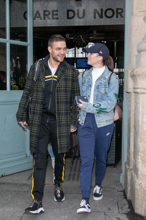 Liam Payne and Maya Henry at train station in paris