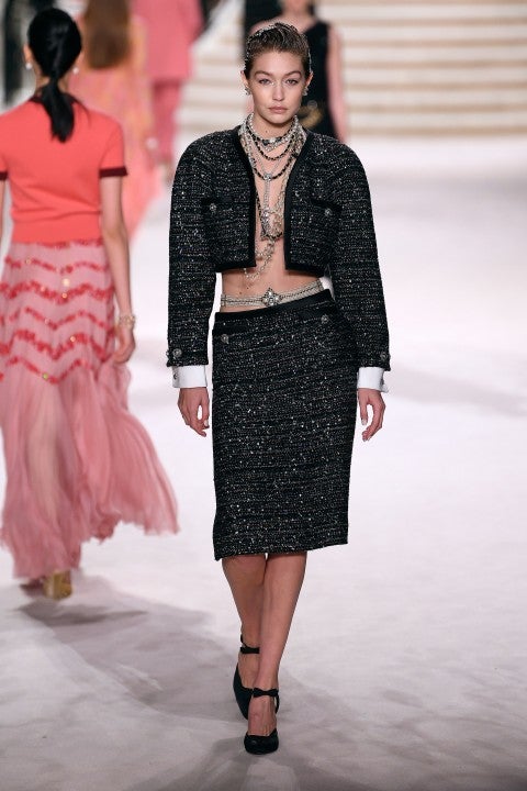 gigi hadid in Chanel Metiers D'Art runway show
