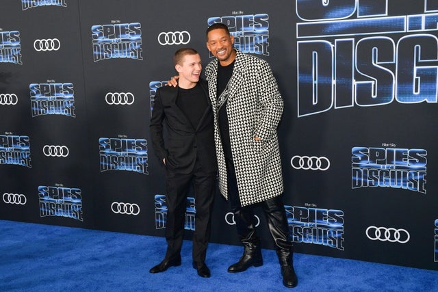 Tom Holland and Will Smith at spies in diguise premire