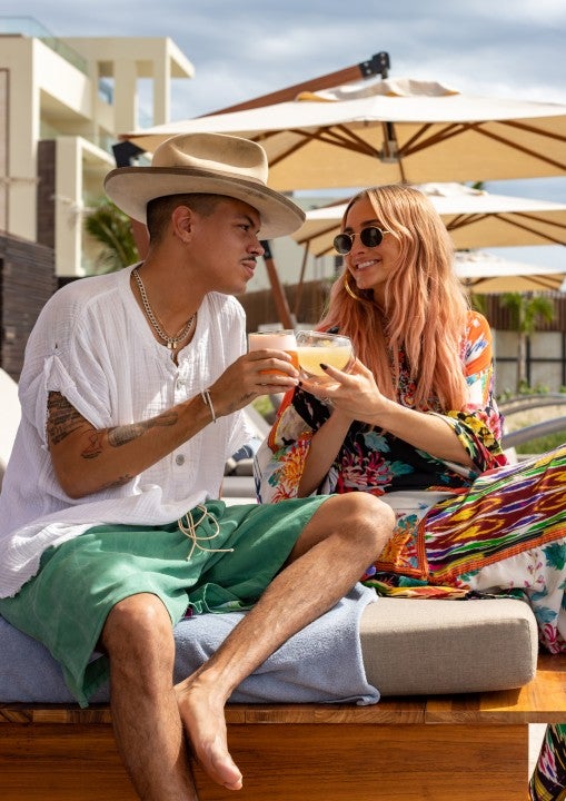 Evan Ross and Ashlee Simpson Ross at nobu hotel los cabos