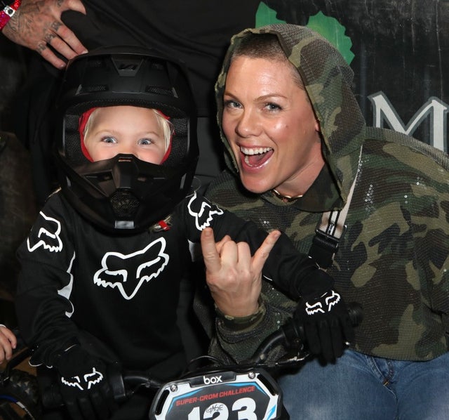 Jameson Moon Hart and Pink at the Monster Energy Supercross VIP Event at Angel Stadium
