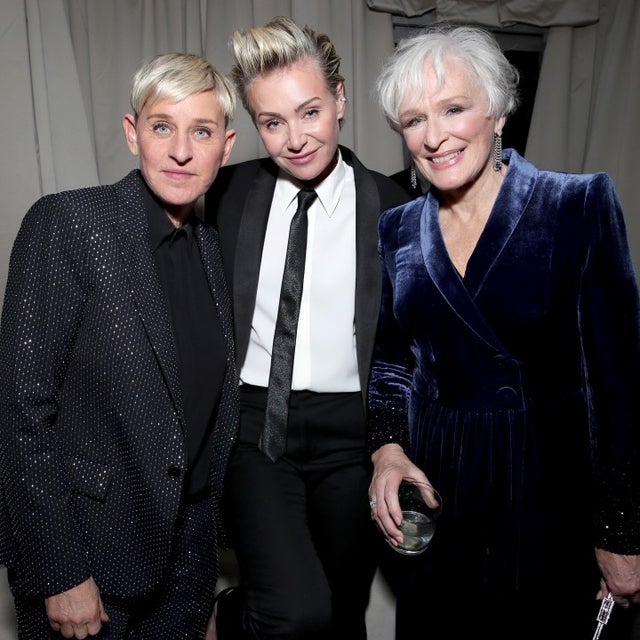 Ellen DeGeneres, Portia de Rossi and Glenn Close 
