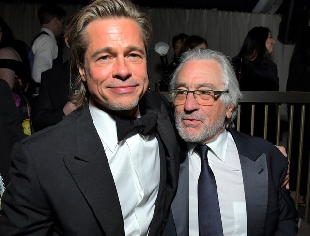 Brad Pitt and Robert De Niro at gg party