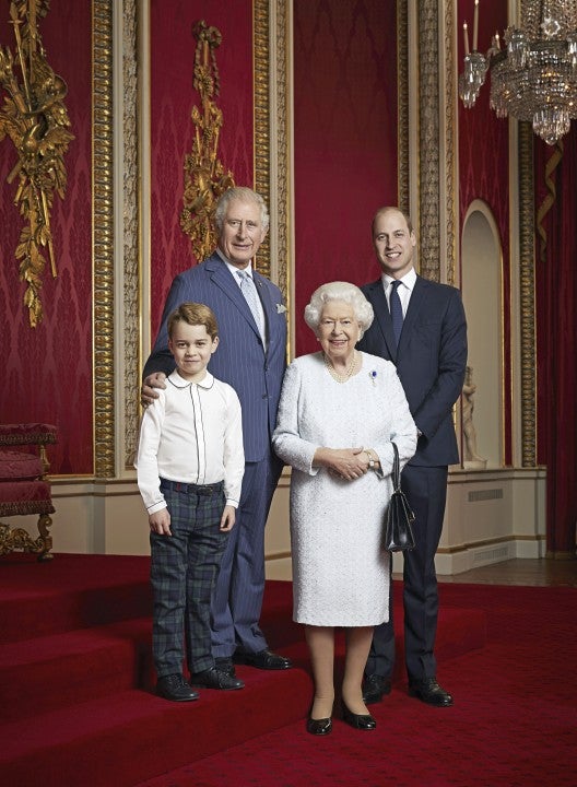 Prince George, Prince Charles, Queen Elizabeth and Prince William