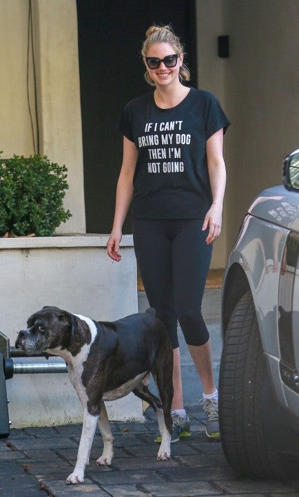 kate upton in dog tee in beverly hills