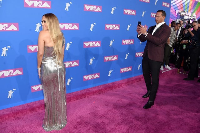 Alex Rodriguez and Jennifer Lopez at the 2018 MTV Video Music Awards