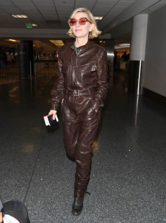 cate blanchett in leather jumpsuit