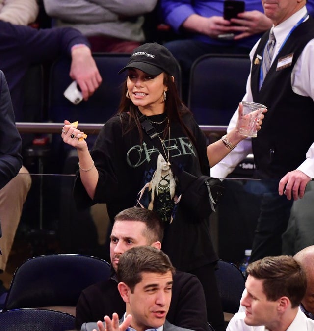 Vanessa Hudgens at Los Angeles Lakers v New York Knicks game