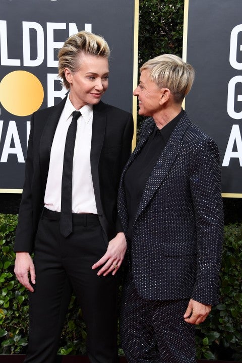 Portia de Rossi and Ellen DeGeneres at 2020 golden globes
