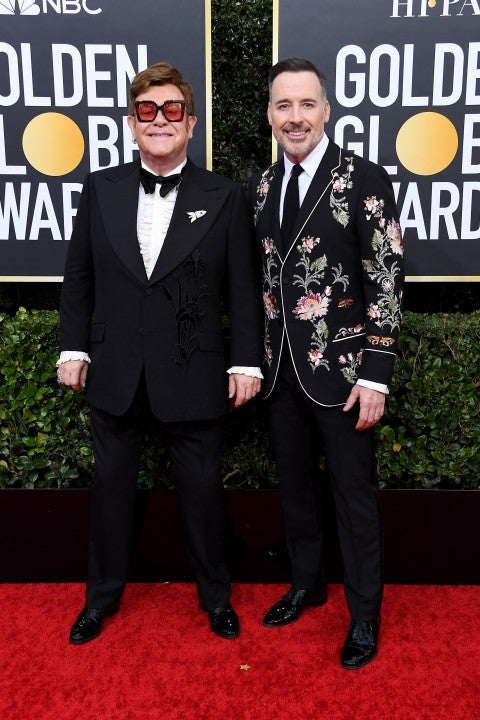 Elton John and David Furnish at 2020 golden globes