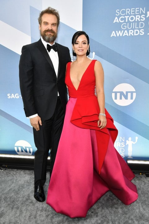 David Harbour and Lily Allen at 2020 sag awards