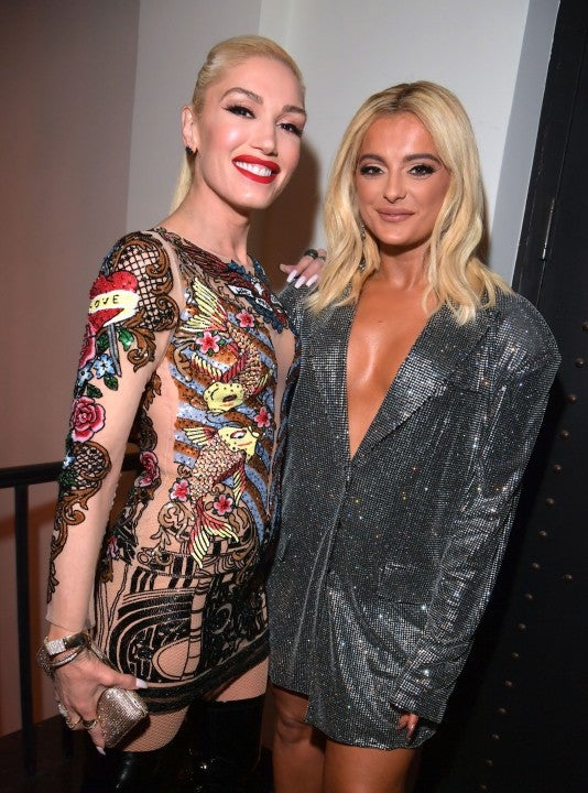 Gwen Stefani and Bebe Rexha at the Warner Music Group Pre-Grammy Party 