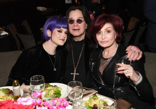 Kelly, Ozzy and Sharon Osbourne at pre-grammy gala