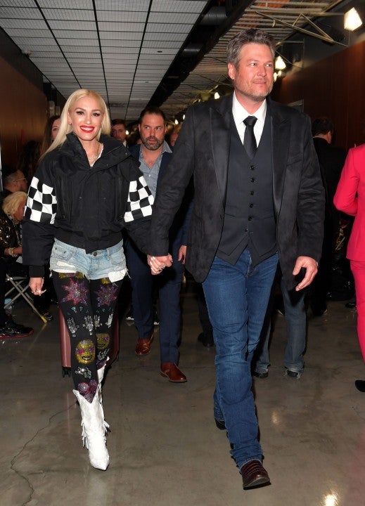 Gwen Stefani and Blake Shelton at the 62nd Annual GRAMMY Awards backstage