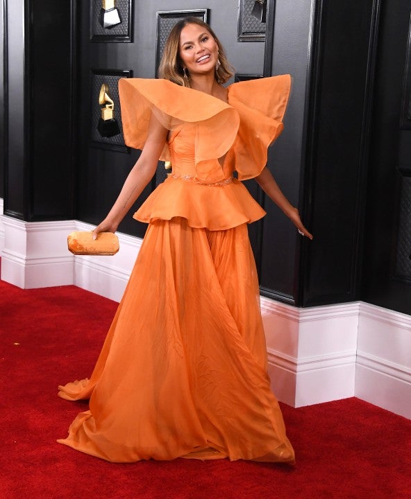 Chrissy Teigen arrives at the 62nd Annual GRAMMY Awards