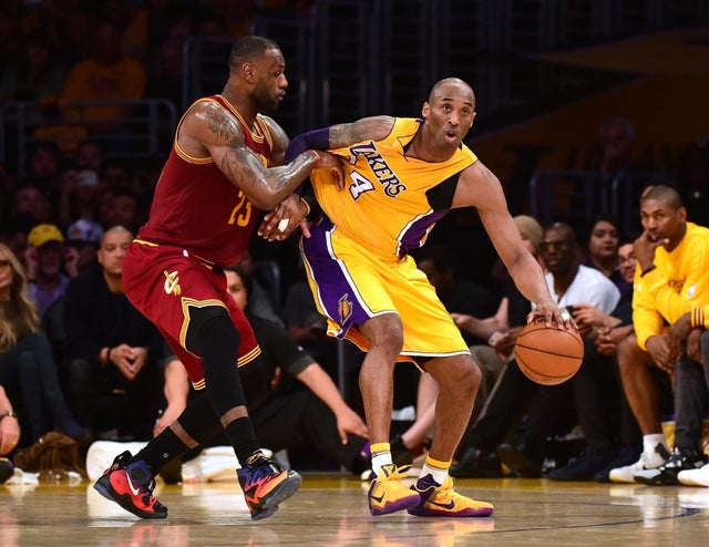 lebron james and kobe bryant in march 2016
