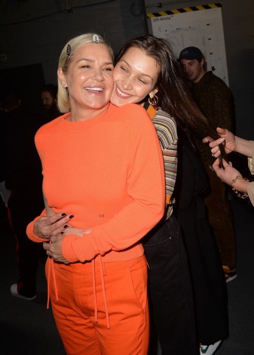 Yolanda and Bella Hadid backstage at off-white show in paris