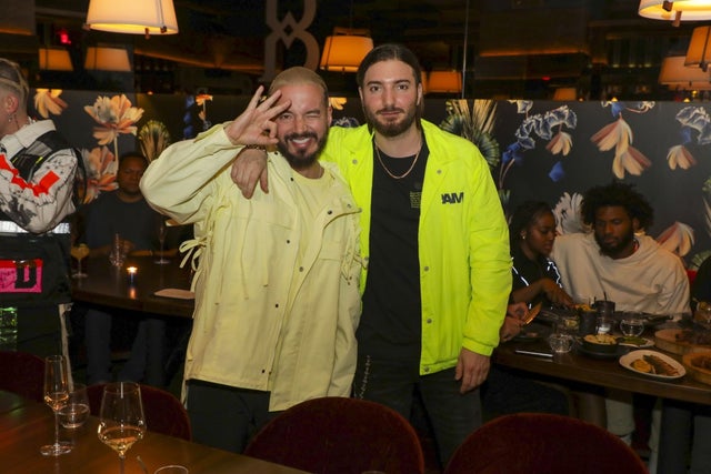 J Balvin and Alesso at super bowl party