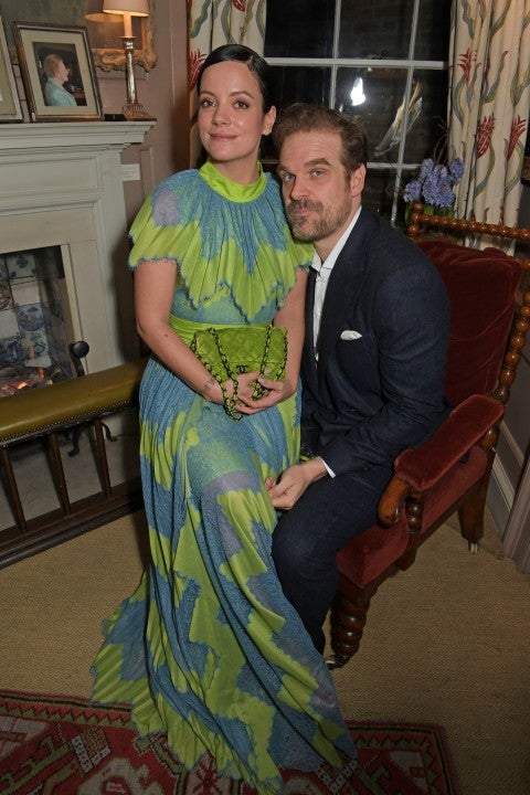 Lily Allen and David Harbour at the Charles Finch & CHANEL Pre-BAFTA Party