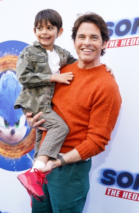 james marsden and son at sonic the hedgehog event