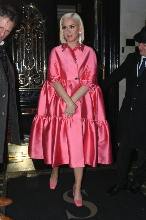 Katy Perry seen leaving Scott's restaurant in Mayfair in london