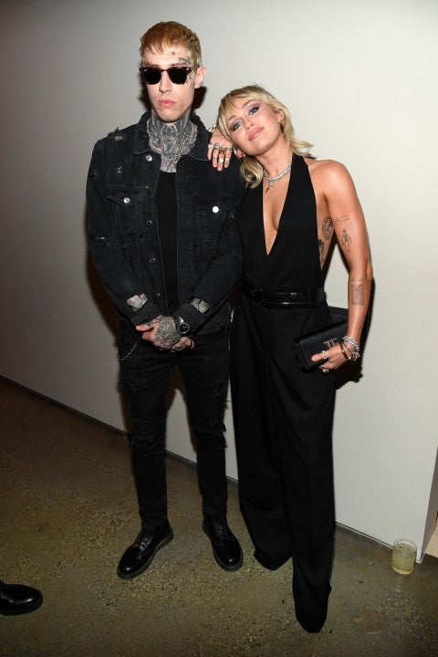 Trace Cyrus and Miley Cyrus at the Tom Ford AW20 Show