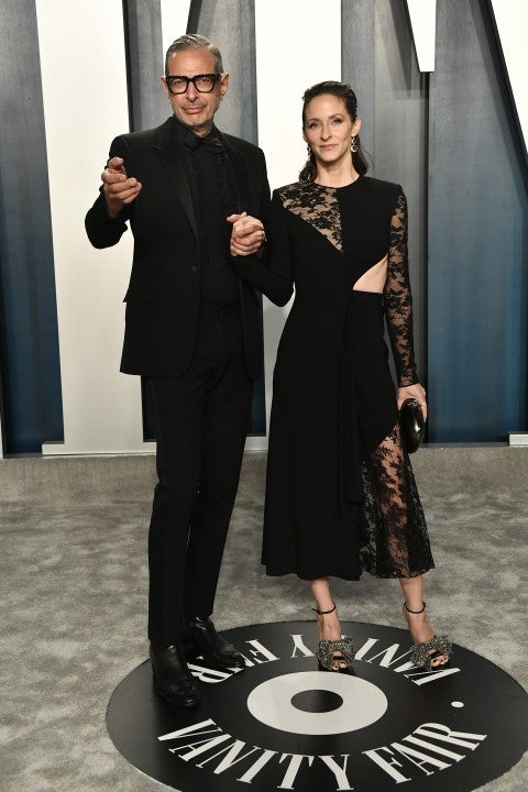 Jeff Goldblum and Emilie Livingston at the 2020 Vanity Fair Oscar Party 
