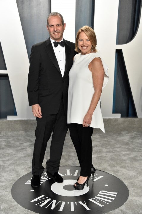John Molner and Katie Couric at the 2020 Vanity Fair Oscar Party 