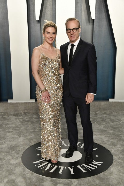 Rhea Seehorn and Bob Odenkirk at the 2020 Vanity Fair Oscar Party 