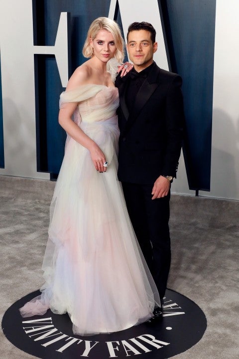 Lucy Boynton and Rami Malek at the Vanity Fair Oscar Party 