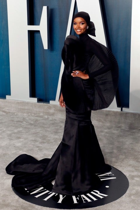 Halima Aden at the Vanity Fair Oscar Party 