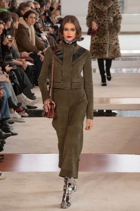 Kaia Gerber walks the runway for Longchamp Ready to Wear Fall/Winter 2020 fashion show
